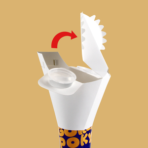 Nouveau design – Combo frites et poulet frit à emporter – Gobelet avec support supérieur pour une main et compartiment pour sauce - Product Image 2