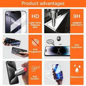 Protection d'écran pour <span class=keywords><strong>iPhone</strong></span> 15 12 11 Pro Max X <span class=keywords><strong>SE</strong></span> Mini, film de protection en verre avec déverrouillage par <span class=keywords><strong>empreinte</strong></span> <span class=keywords><strong>digitale</strong></span> - Product Image 3