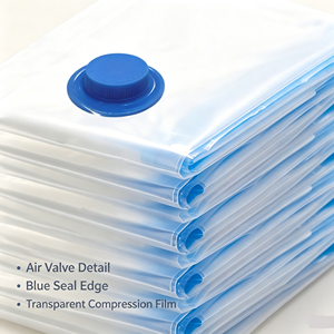 Transparent <b>Vacuum</b> Compression Storage <b>Bags</b> Foldable Space Saving Organizer Pouches for Clothes Blankets Bedding Travel - Product Image 5
