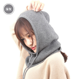 Mode à la mode tricoté hiver chapeau <span class=keywords><strong>femme</strong></span> automne automne hiver tricoté écharpe chapeau femmes épaissi garder au chaud Ski masque <span class=keywords><strong>cagoule</strong></span> chapeau - Product Image 1