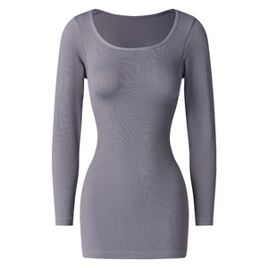 2025 di moda Casual costola Basic abito tinta unita manica lunga abiti corti da ragazza autunno primavera abbigliamento donna per donna - Product Image 6