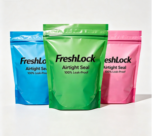 Free Sample Custom Stand Up Zipper Pouch Powder Candy Printed Logo Foil Tear Notch Sturdy Fresh Secure Stable Durable - Product Image 2