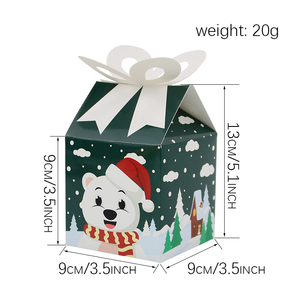 Christmas Gift Packaging Box with Bow <strong>Small</strong> Cookie Treat <strong>Boxes</strong> for Candy Holiday Party Favor Supplies Xmas Goodie <strong>Boxes</strong> for Gift - Product Image 2