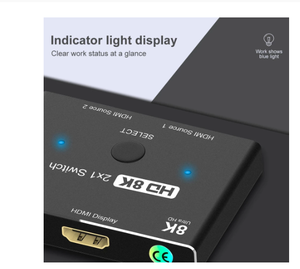 Suficiente stock HD Switcher 8K @ 60Hz 4K @ 120Hz HDMI-Compatible 2,1 Switch 2x1 <span class=keywords><strong>Adaptador</strong></span> 2 en 1 convertidor de salida para PS4/PS5 <span class=keywords><strong>Xiaomi</strong></span> <span class=keywords><strong>TV</strong></span> Box HDTV Splitter está en promoción - Product Image 2