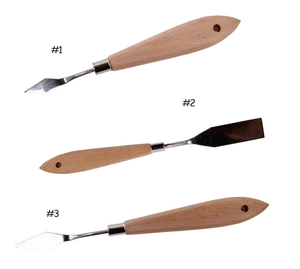 سكين Xin Bowen 18 قطعة من الفولاذ المقاوم للصدأ لوحة لوحة احترافية سكين رسم مقبض خشبي - Product Image 4