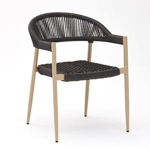 Silla de Jardín Apilable, Moderna, de <span class=keywords><strong>Aluminio</strong></span>, Resistente a los Rayos UV y al Agua, Ecológica, con Reposabrazos, para <span class=keywords><strong>Cocina</strong></span>, Villa, Patio, Balcón - Product Image 1