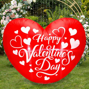 5FT Valentine's Day Waterproof IP44 <b>Red</b> Love Heart Shaped Inflatable Built-in LED Lights for Anniversary Wedding Garden Lawn - Product Image 3