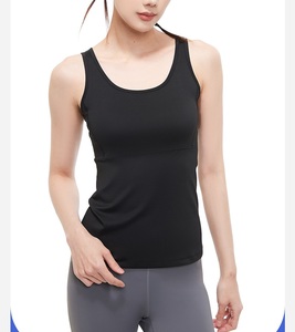 Débardeur pour femme en polyester et élasthanne respirant, couleur unie, col rond, coupe classique, idéal pour le yoga - Product Image 1