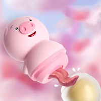 Sexy Niedlicher Schweinchen-Klitoris-Zungen-Leckvibrator Silikon-Klitoris-Nippel-Massagegerät Schneller Orgasmus USB-Aufladbar 6-Gang Wasserdicht