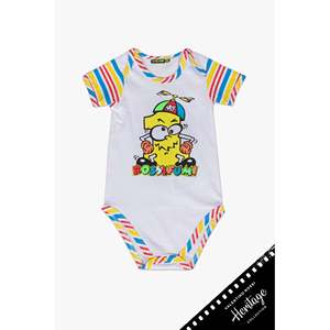 Combinaison bébé 100% coton adaptée aux enfants, design Rossifumi Heritage, vêtements officiels VR46 pour nouveau-nés, à porter tous les jours - Product Image 1