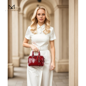 2024 波士顿包大容量复古白色 PU 皮革女式斜挎包单肩包和斜挎包复古风格 <span class=keywords><strong>V</strong></span> - Product Image 2