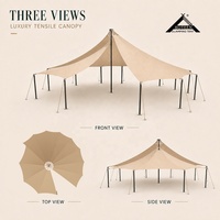 Tente de Glamping de Luxe BOTEEN 750G avec Canopée Tensile 17x16x6.2M, Poteau Principal 121x3mm, Poteaux Latéraux 76x1.5mm, Tubes Imperméables Quatre Saisons