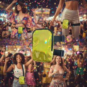 Bolso de Pierna Holográfico de PU con Correas Ajustables, Bolso de Pierna Colorido para Mujer, para Senderismo al Aire Libre - Product Image 3