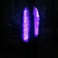 Nouvelle Écharpe Longue en Plumes de Renard Lumineuse à LED Unique pour Noël, Pâques, Nouvel An et Carnaval