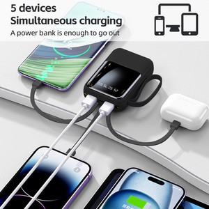10000mAh טעינה מהירה בנק כוח סוג C חבילת סוללות תואמת ל-IP SAMS HW גוגל פיקסל כבלים מובנים סוללה אלחוטית - Product Image 3