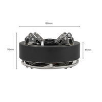 Nouvelle cuisinière à gaz portable de camping en plein air, 12800W, haute puissance, 5 brûleurs, feu puissant, pliable, en cuivre et acier inoxydable
