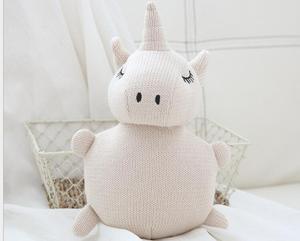 Mới Sáng Tạo Len Đan Động Vật Thỏ Unicorn Con Chó Búp Bê Trẻ Em Thoải Mái Rattle Búp Bê Sang Trọng Thỏ Mềm Bunny Thú Nhồi Bông - Product Image 5