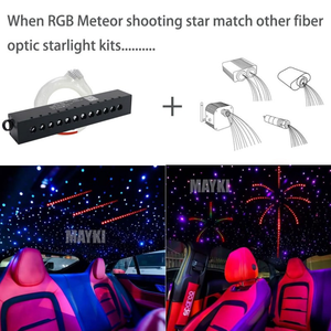 Luci a Fibra Ottica LED RGB a 12 Fori Effetto Meteora, Luci Bianche Pure a Stella Cadente, Luci a Fibra Ottica Effetto Cielo Stellato per Auto - Product Image 5