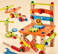 Chaise multifonctionnelle intelligente à assembler soi-même en bois avec vis – Kit de bricolage pour enfants