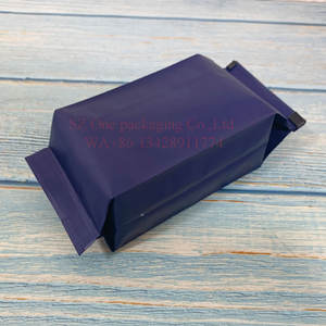 Pochette d'emballage de grains de café de thé à gousset latéral noir blanc bleu mat avec valve à cravate - Product Image 2