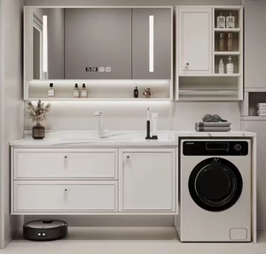 Eco-Friendly French-style <strong>Vintage</strong> <strong>Bathroom</strong> <strong>Cabinet</strong> with Integrated Ceramic Basin <strong>Bathroom</strong> Sink with Washing Machine <strong>Cabinet</strong> - Product Image 3