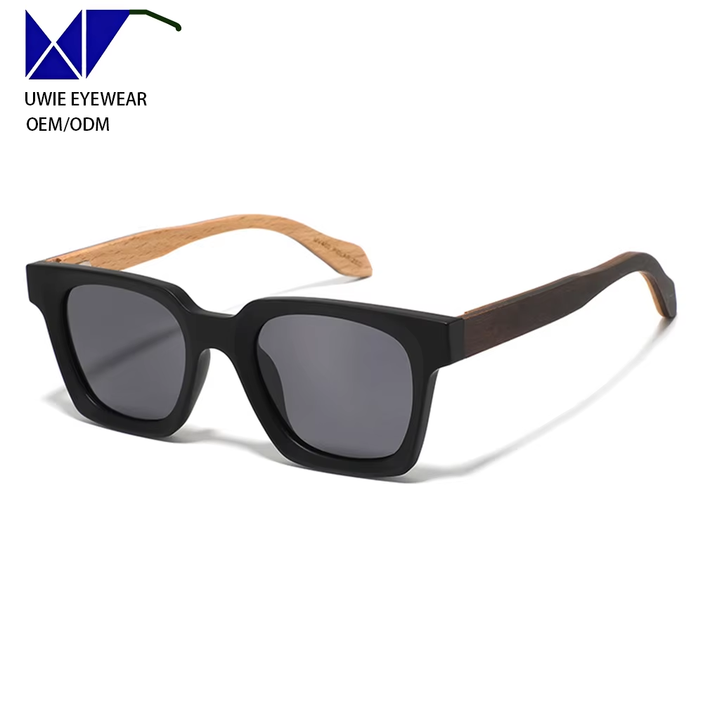 Monture noire, verres gris