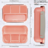 Vente en gros sur mesure Boîte à bento isolée thermique sans BPA en plastique PP étanche Ensemble de boîtes à lunch pour l'école des enfants