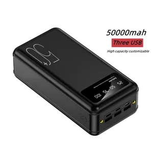 Charger portabel 50000 mAh Power Bank ponsel Dual USB pengisian cepat Power Bank 50000 mAh dengan tampilan Digital