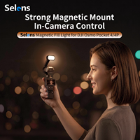 Selens 180 °   Lumière vidéo LED magnétique à 3 niveaux de couleur réglables pour DJI Osmo Pocket 4 4P Gimbal Vlog Selfie Accessoires