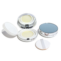 Boîtier compact vide personnalisé OEM pour fond de teint, contenant cosmétique rond avec couvercle miroir, coussin éponge et houppette en forme de goutte