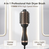 Brosse Lissante Électrique Professionnelle Ionique Tout-en-un, Styler Interchangeable, Volumisant, Chaleur Réglable, Usage Domestique et Hôtelier