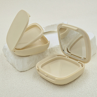 Boîte à fard à joues en poudre circulaire personnalisée Conteneur en plastique à rabat Matériaux d'emballage pour cosmétiques avec miroir Diamètre intérieur 58mm