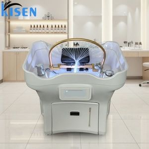 KISEN Cama de Lavado de Cabello Multifunción, Spa Capilar, Masaje, Lavabo Móvil para Lavado de Cabello, Lavacabezas Portátil con Dos Tanques - Product Image 1