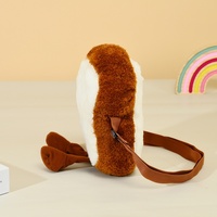 Sac bandoulière moyen Cloud Toast, sac à bandoulière créatif et mignon en peluche avec fermeture éclair pour motif visage, en PU