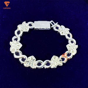 Fine Jewelry Damen Herren Armband Hochwertige 14mm 925 Sterling Silber VVS Moissan ite Diamond Infinity <span class=keywords><strong>Love</strong></span> Heart Link Armband - Product Image 4