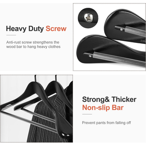 High Quality Wooden Clothes Hanger with 360° Swivel Hook Wide Shoulder Suit Hanger for Closet Organization - Product Image 3