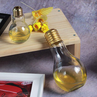 Bouteille en verre vide en forme d'ampoule pour boissons, thé, eau, café, décoration et cadeaux – Vente en gros