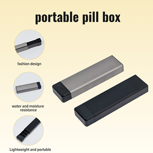 Estuche magnético portátil para medicamentos de aleación de aluminio, caja de vitaminas de viaje, organizador de pastillas semanal de 7 días y 4 veces - Product Image 2