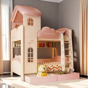 Lit Château Princesse Rose de Luxe Dernière Génération 2026 – Ensemble de Meubles de Chambre pour Filles avec Lit Superposé - Product Image 3