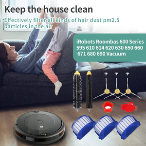 <span class=keywords><strong>Kit</strong></span> d'accessoires de remplacement compatible avec les aspirateurs Irobots Roombas <span class=keywords><strong>600</strong></span>, pièces détachées, brosse principale, filtre HEPA, brosse latérale - Product Image 2