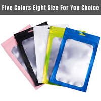 Sacs refermables en aluminium mat coloré réutilisables de 4*6 pouces, sacs en mylar anti-odeur pour colliers et boucles d'oreilles, pochette rose