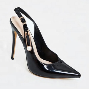Sandales pour femmes à talon fin et haut, bout pointu, avec bride de cheville réfléchissante en PU, grande taille 43 - Product Image 2