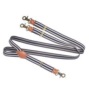 Tali elastis bentuk Y dewasa 3 klip, kawat gigi dapat disesuaikan kualitas tinggi Vintage kait celana suspender bergaris - Product Image 2