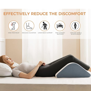 Knee Wedge Pillow for Post-Surgery Recovery-Leg Elevation Support Alleviating Lower Back in Ankles Legs Triangle Pillow - Product Image 4