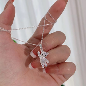 Dainty Teddy <strong>Bear</strong> <strong>Necklace</strong> for Women 925 Silver 14K Gold Plated CZ Cuddy Crystal <strong>Gummy</strong> <strong>Bear</strong> Pendant Jewelry Women Accessories - Product Image 3
