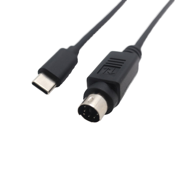ODM Custom Type-C Male 6-Pin Midi PS/2 Microcontroller Signal Control USB PVC Foil Shielded Durable Cable with RS232 Adapter