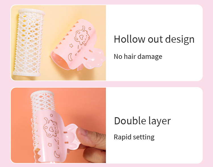 LMLTOP 2pcs/set Self Grip Hair Roller Custom Logo Heatless DIY Waver Hair Curler Hair Roller Set Reusable Curler Tool SY111