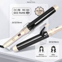 Fer à Boucler Professionnel de Salon en Céramique de Haute Qualité, Portable 2-en-1 avec Écran LCD, Température Réglable 150-220°C, Baril de 25/32/38mm