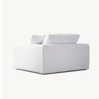 Fauteuil moderne de luxe en tissu blanc, siège confortable comme un nuage, fauteuil carré minimaliste rembourré pour la décoration de salon