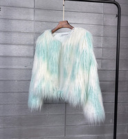 Manteau en fausse fourrure coloré et chaud pour femme, noir, blanc, rose, en peluche, veste fourrée pour femme, automne-hiver, style shaggy, vêtement d'extérieur tendance